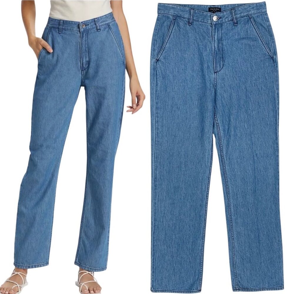 Rag & Bone Alex Tailored Straight-Leg Trouser Jeans in Dark Indigo Size 29